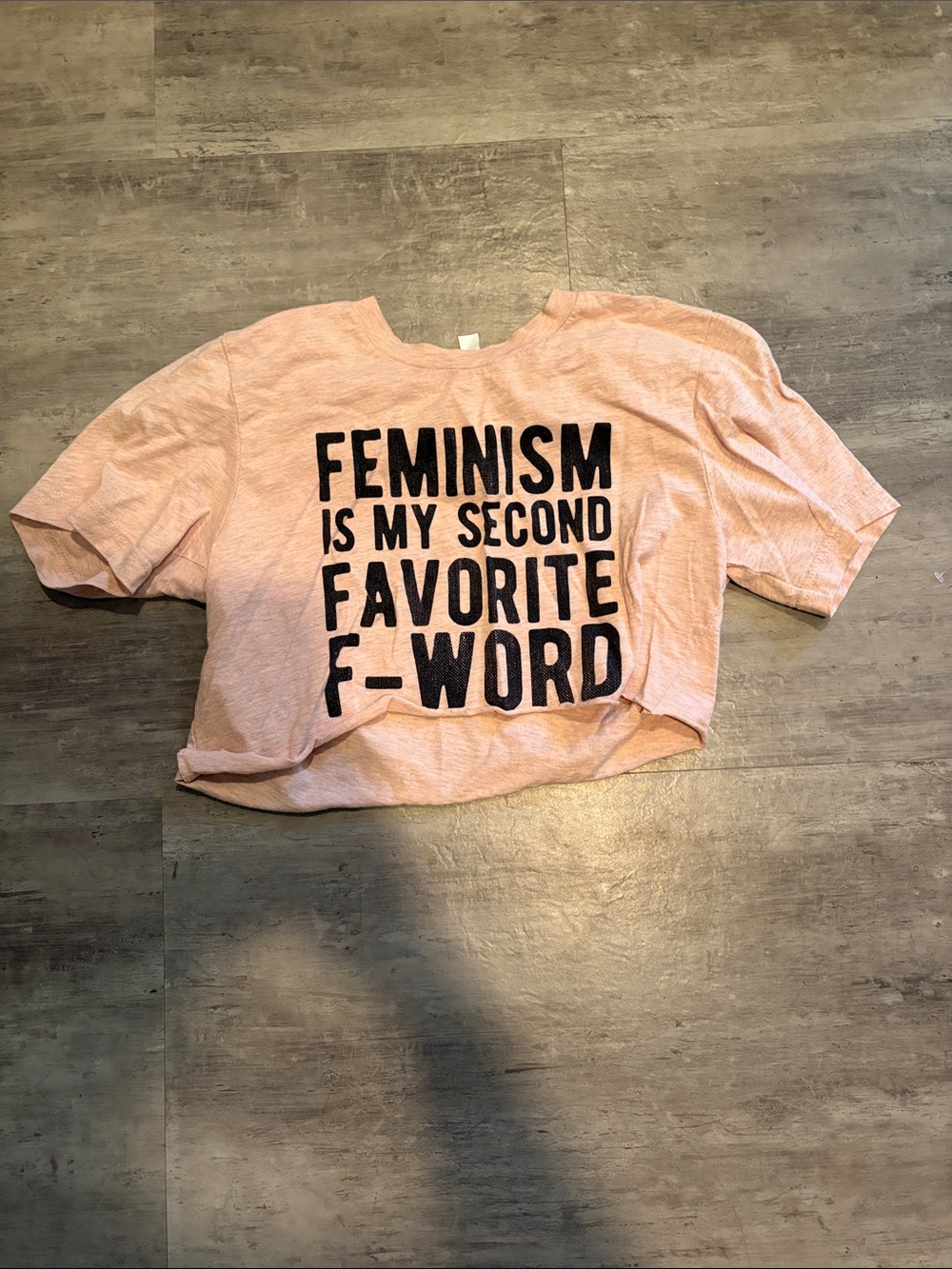 Feminism Graphic Crop Tee - Pink